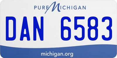 MI license plate DAN6583