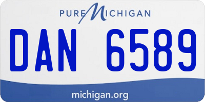 MI license plate DAN6589