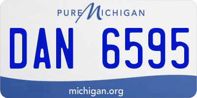MI license plate DAN6595