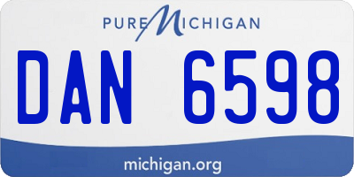 MI license plate DAN6598