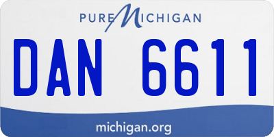 MI license plate DAN6611
