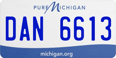 MI license plate DAN6613