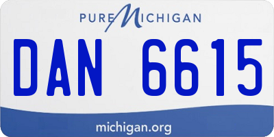 MI license plate DAN6615
