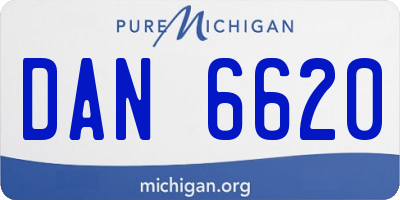 MI license plate DAN6620