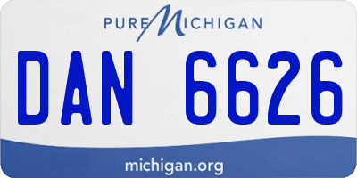 MI license plate DAN6626