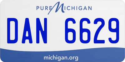 MI license plate DAN6629