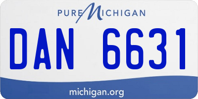 MI license plate DAN6631