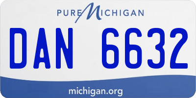 MI license plate DAN6632