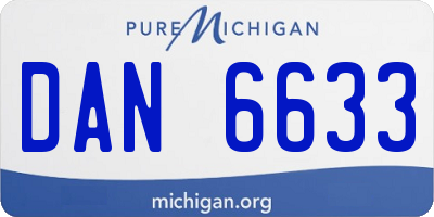 MI license plate DAN6633