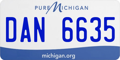 MI license plate DAN6635