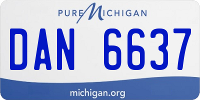 MI license plate DAN6637
