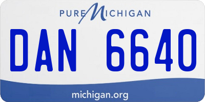 MI license plate DAN6640