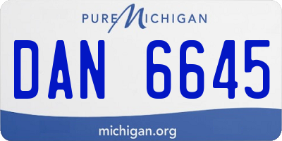 MI license plate DAN6645