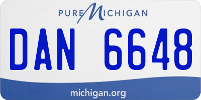 MI license plate DAN6648