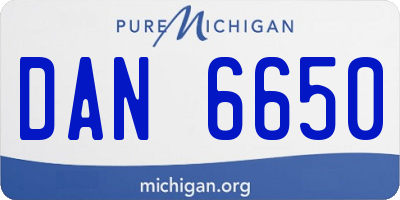 MI license plate DAN6650