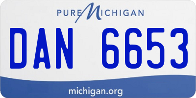 MI license plate DAN6653