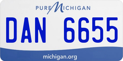 MI license plate DAN6655