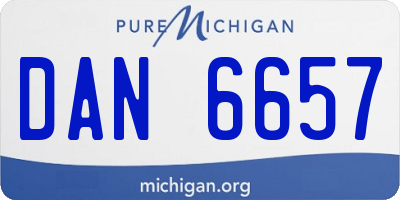 MI license plate DAN6657