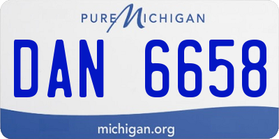 MI license plate DAN6658