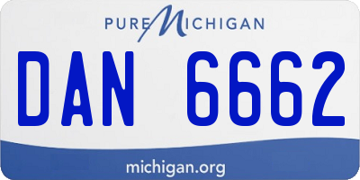MI license plate DAN6662