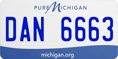 MI license plate DAN6663