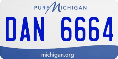 MI license plate DAN6664