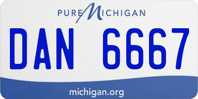 MI license plate DAN6667