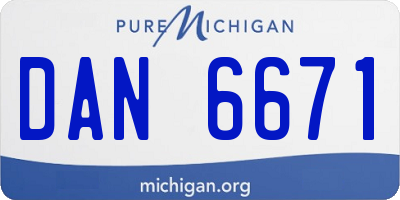 MI license plate DAN6671
