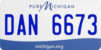 MI license plate DAN6673