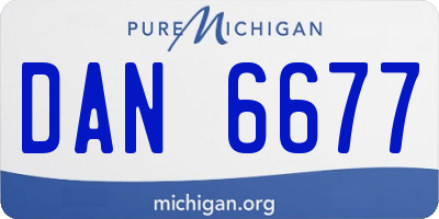 MI license plate DAN6677