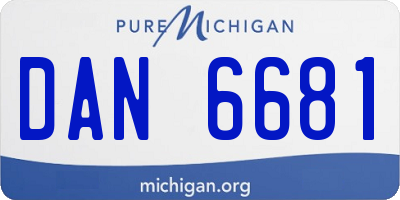 MI license plate DAN6681