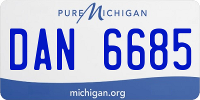 MI license plate DAN6685