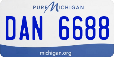 MI license plate DAN6688