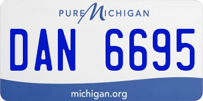 MI license plate DAN6695
