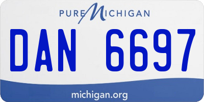 MI license plate DAN6697