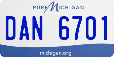 MI license plate DAN6701
