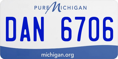 MI license plate DAN6706