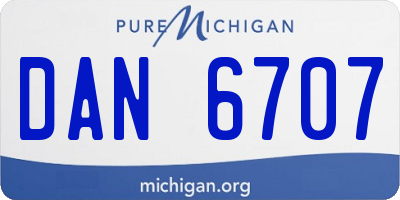 MI license plate DAN6707