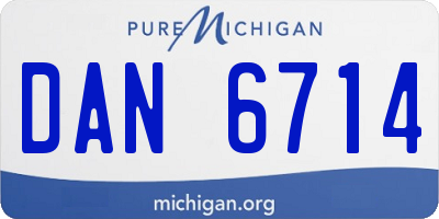 MI license plate DAN6714