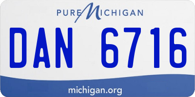 MI license plate DAN6716