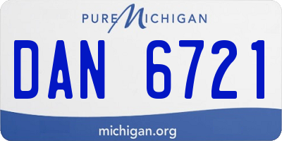 MI license plate DAN6721
