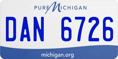 MI license plate DAN6726