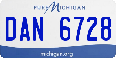 MI license plate DAN6728