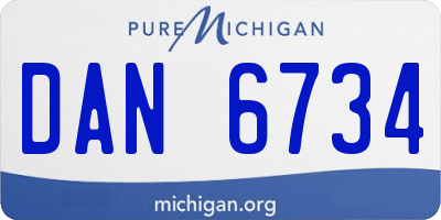 MI license plate DAN6734