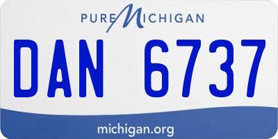 MI license plate DAN6737