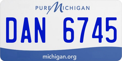 MI license plate DAN6745