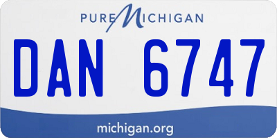 MI license plate DAN6747