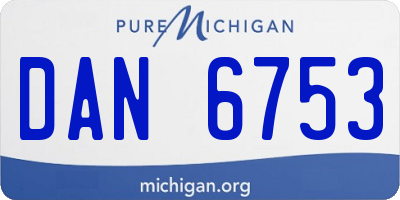 MI license plate DAN6753