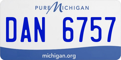 MI license plate DAN6757