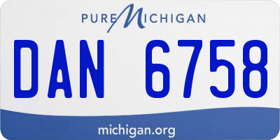 MI license plate DAN6758